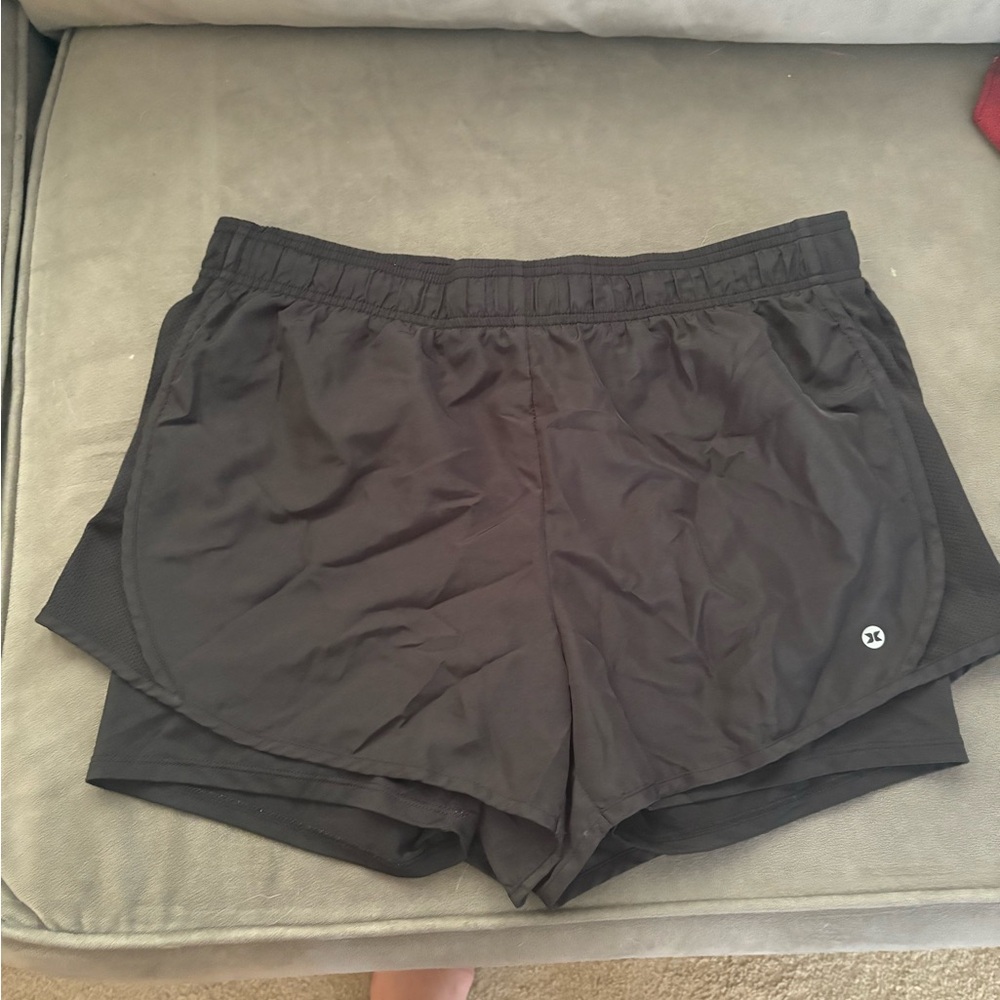 RBX Black Athletic Shorts with Compression Liner